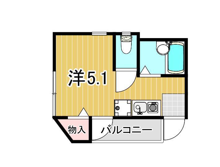 ネオベースII(ワンルーム/3階)の間取り写真