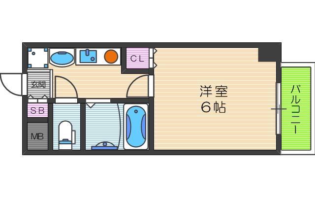 VILLA KEI(1K/5階)の間取り写真