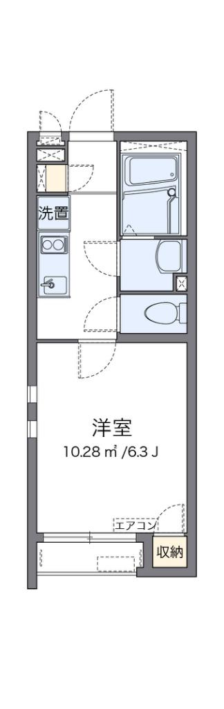 クレイノELAN(1K/2階)の間取り写真