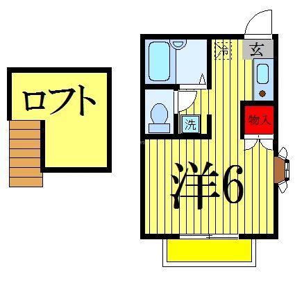 グランデゥールJ(ワンルーム/2階)の間取り写真