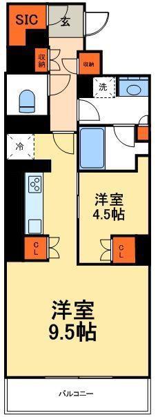レジディア日本橋馬喰町(1LDK/9階)の間取り写真