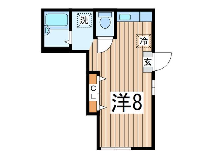 アップタウン(ワンルーム/1階)の間取り写真