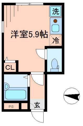 アーバンコート小岩(ワンルーム/1階)の間取り写真