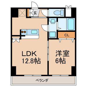 セラピアザ船橋(1LDK/9階)の間取り写真