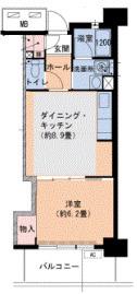 UR浜甲子園なぎさ街 34号棟(1DK/1階)の間取り写真