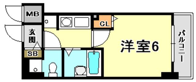 エステムコート神戸西(1K/3階)の間取り写真