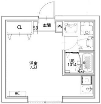 THENEST南千住(ワンルーム/2階)の間取り写真