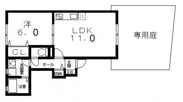 COMODORESIDENCIA八尾南(1LDK/1階)の間取り写真