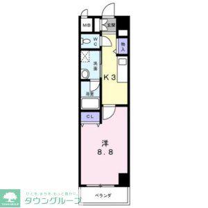 ニューシティアパートメンツ円上町(1K/6階)の間取り写真