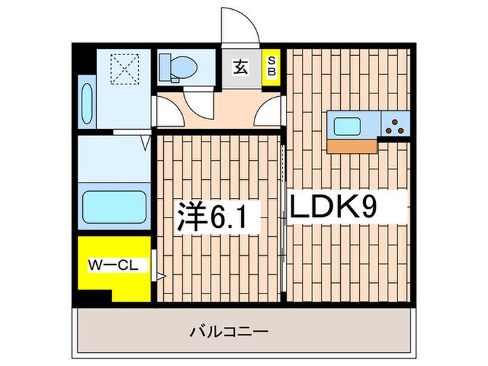 ルピナコート B(1LDK/2階)の間取り写真
