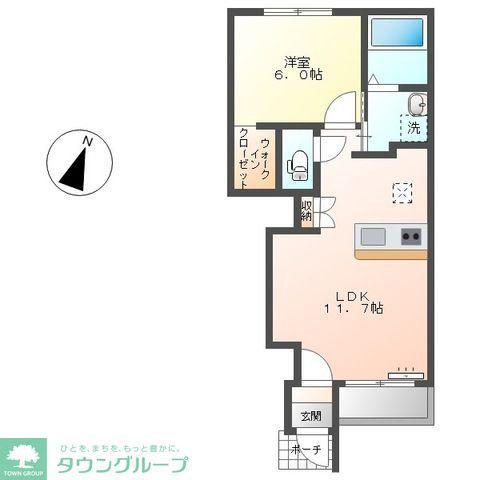 サラスリーノ(1LDK/1階)の間取り写真