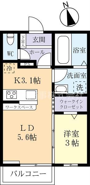 クレール(1LDK/2階)の間取り写真