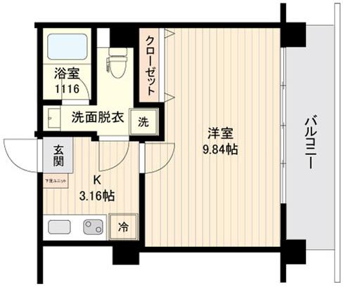 共栄町田ビル(1K/4階)の間取り写真