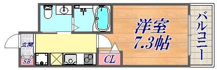 セレニテ神戸元町(1K/15階)の間取り写真
