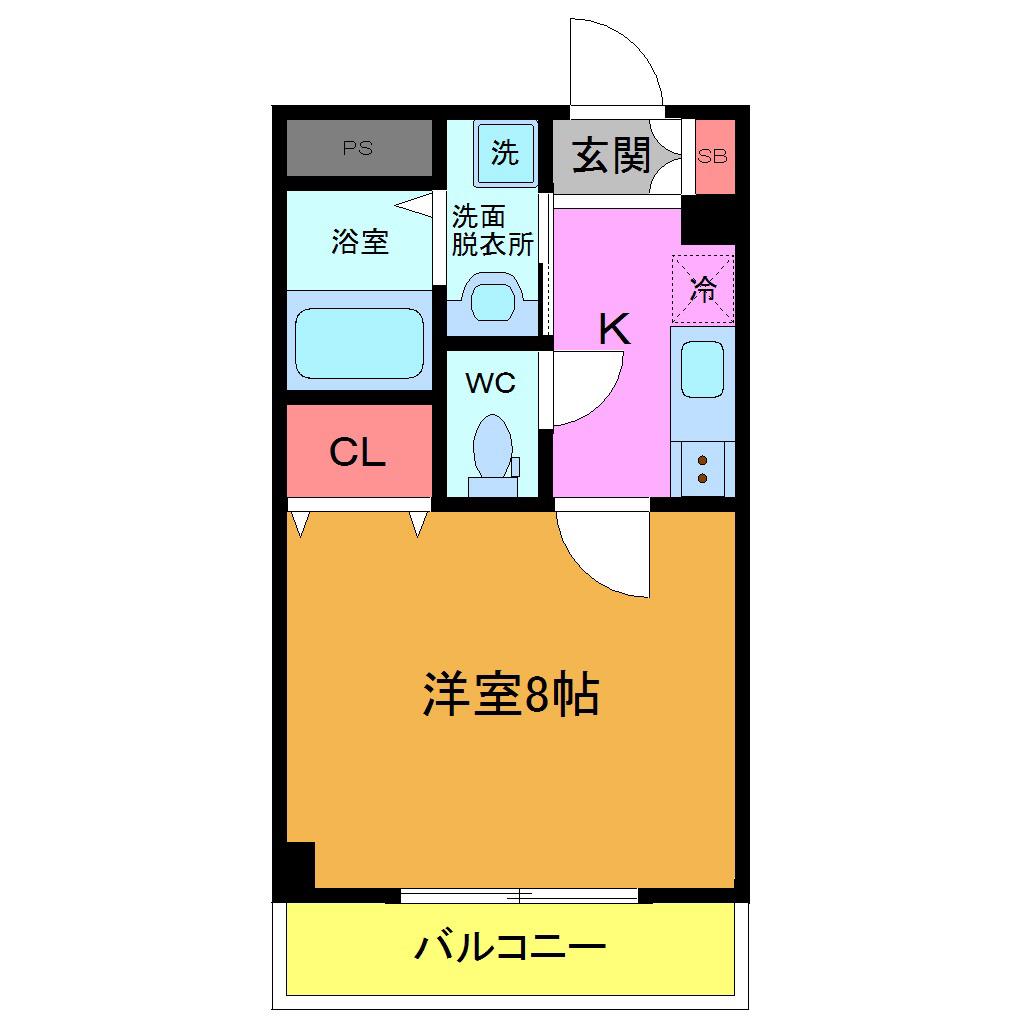 グリーンロード南行徳(1K/2階)の間取り写真