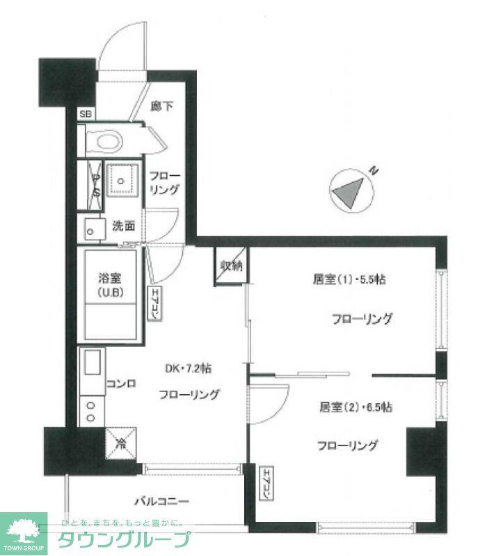 セイコーガーデンXI大塚(2DK/8階)の間取り写真