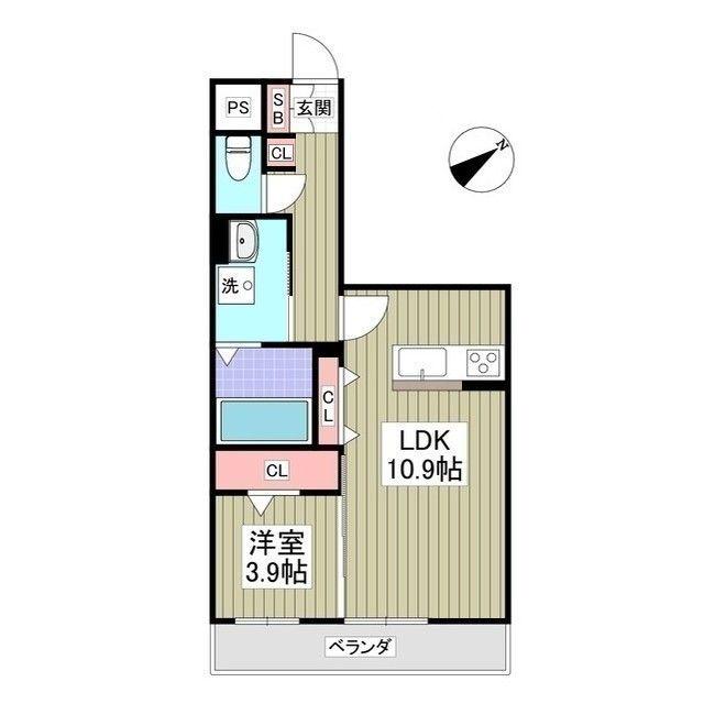 LUCE DEL SOLE(1LDK/3階)の間取り写真