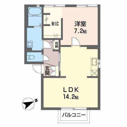 サンモールえん樹 A棟(1LDK/1階)の間取り写真
