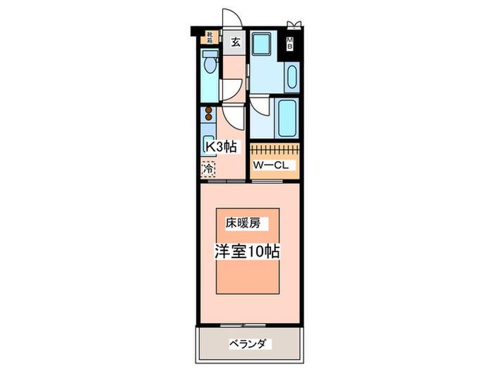 コンフォート中野島(1K/4階)の間取り写真