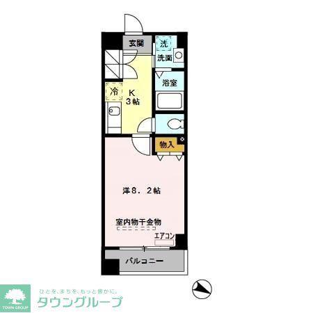 ウィスタリア(1K/4階)の間取り写真