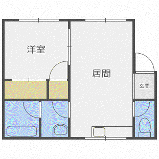 ホワイトコートカヤ12(1LDK/3階)の間取り写真