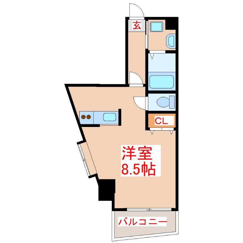 サンパティーク谷山中央(ワンルーム/5階)の間取り写真