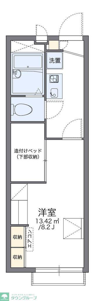 レオパレスハピ(1K/2階)の間取り写真