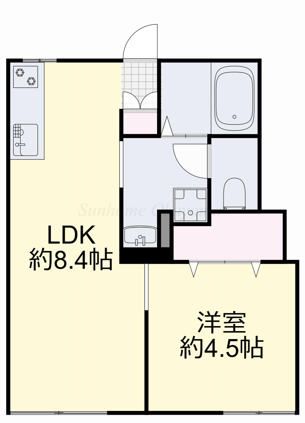 サンコーポ(1LDK/1階)の間取り写真
