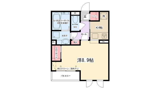 BREZZAII(1K/2階)の間取り写真