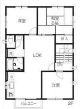 東村山アパート(2LDK/1階)の間取り写真