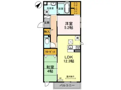 ボナールコート(2LDK/2階)の間取り写真