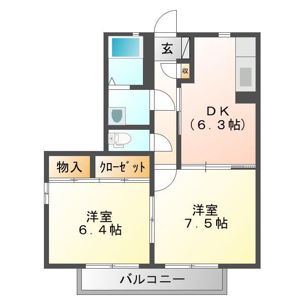 KIMI.HOUSE(2DK/2階)の間取り写真
