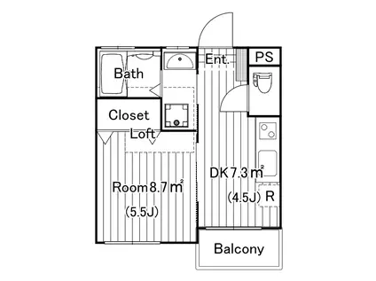 BAAN奥沢II(1DK/2階)の間取り写真