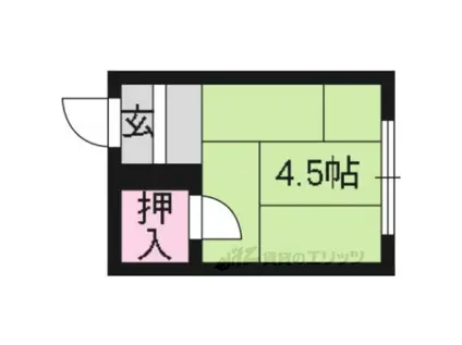 北野アパート(ワンルーム/1階)の間取り写真