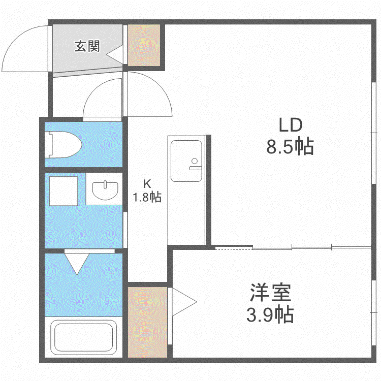INFINITO麻生ステーション(1LDK/3階)の間取り写真