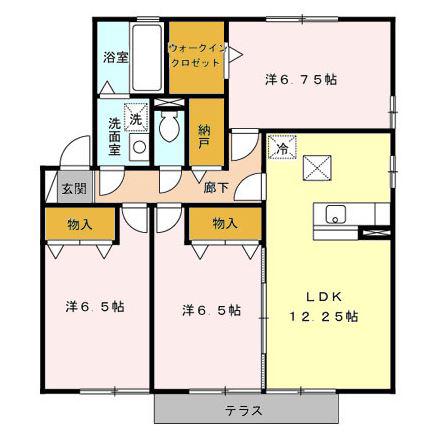 ファミリア・ガーデン(3LDK/2階)の間取り写真