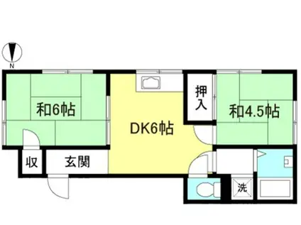 原島ハイツA(2DK/1階)の間取り写真