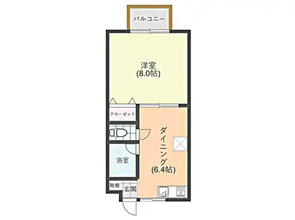 コーポ・グローリーI(1DK/2階)の間取り写真