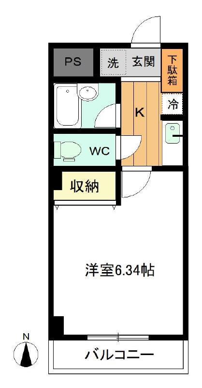高島屋マンションII(1K/3階)の間取り写真