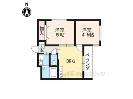 ブライトホーム(2DK/1階)の間取り写真