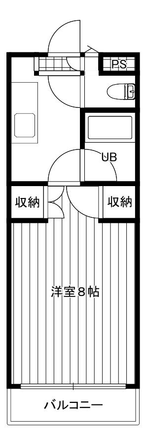 新日本ハイツ(1K/1階)の間取り写真