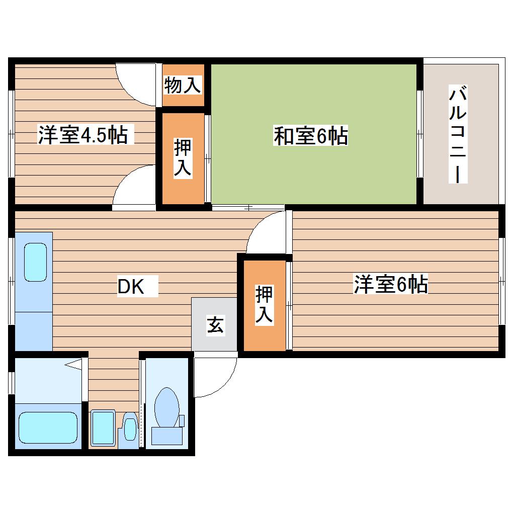 太田マンション(3DK/2階)の間取り写真