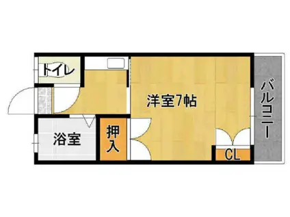 セントラルハイツ(1K/2階)の間取り写真