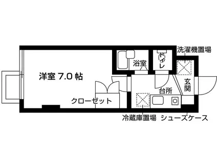 メディック北習志野(1K/3階)の間取り写真