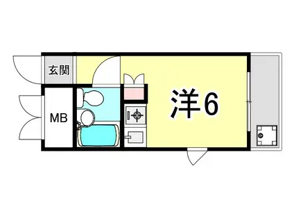 ハイム天道(ワンルーム/1階)の間取り写真