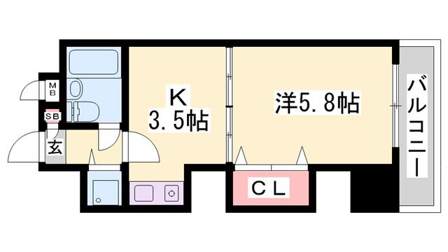 ベルトピア手柄V(1K/3階)の間取り写真