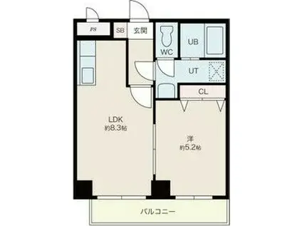 マンション樹林(1LDK/3階)の間取り写真