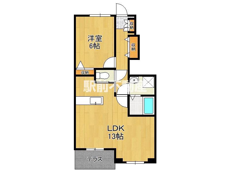 フォレストヒルズII(1LDK/1階)の間取り写真