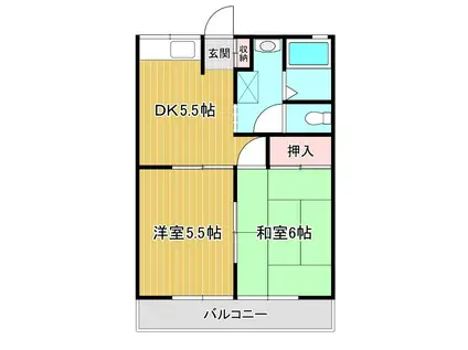 パークサイド神納(2DK/2階)の間取り写真