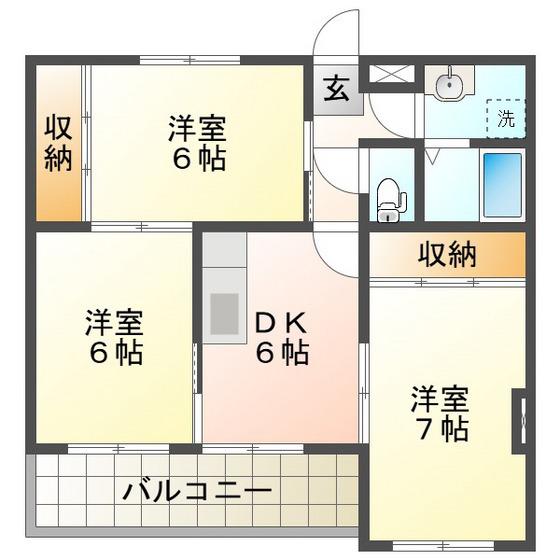 リベール(3DK/3階)の間取り写真